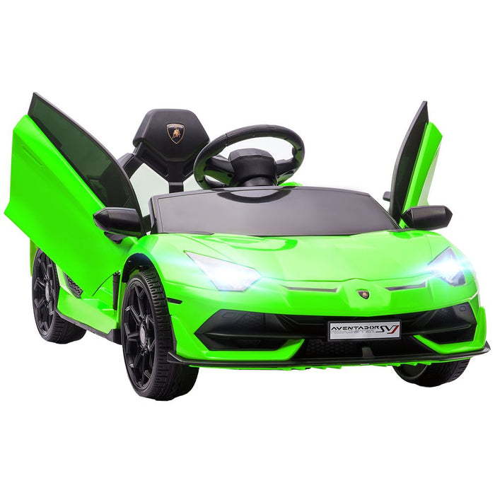 Flashy & Fun: HOMCOM Lamborghini Aventador 12V Electric Ride-On Car - Green