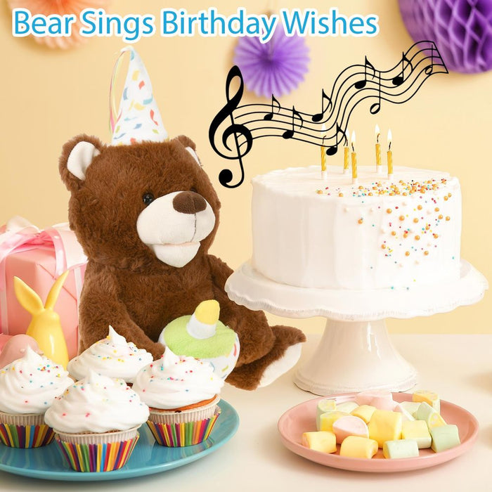 Animated Singing Birthday Teddy Bear - High Quality Plush, Moving Head, Sings Happy Birthday - Perfect Gift