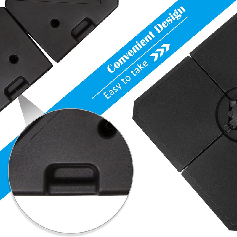 Heavy-Duty Sand & Water Fillable Black Parasol Base - Easy Assembly & Superior Quality