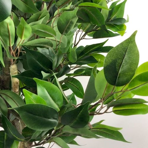 110cm Artificial Evergreen Ficus Tree Gold Curve Planter