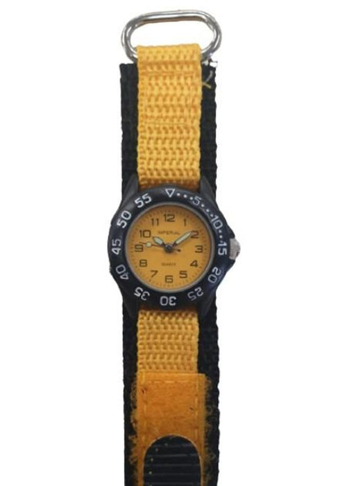 Premium Easy-Fasten Kids Watch IMP428Y: Yellow Mini Dial, Velcro Strap, High Quality