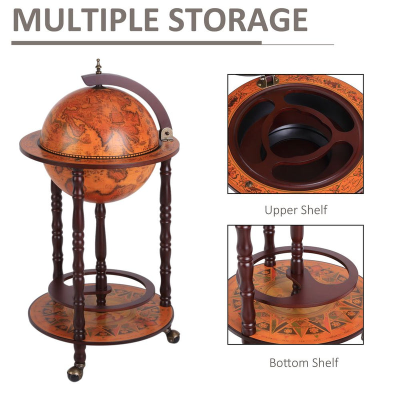 Globe Shaped Vintage Retro Style Drink Cabinet Mini Bar 36CM