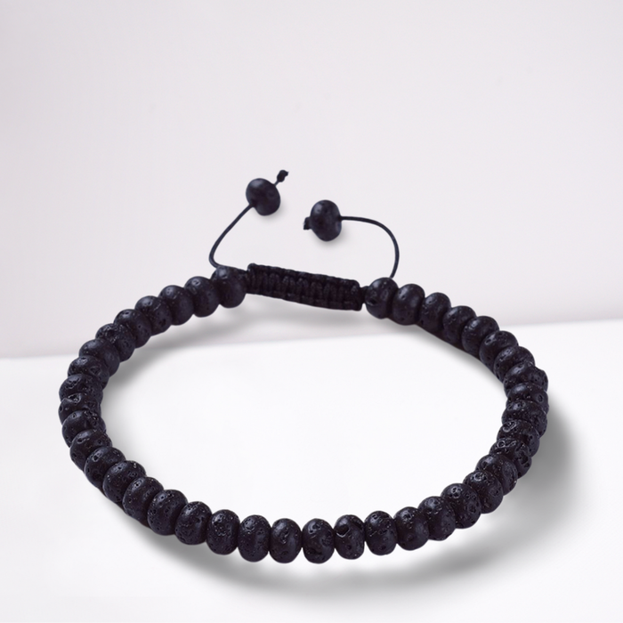 Premium Men's Black Lava Bead Bracelet