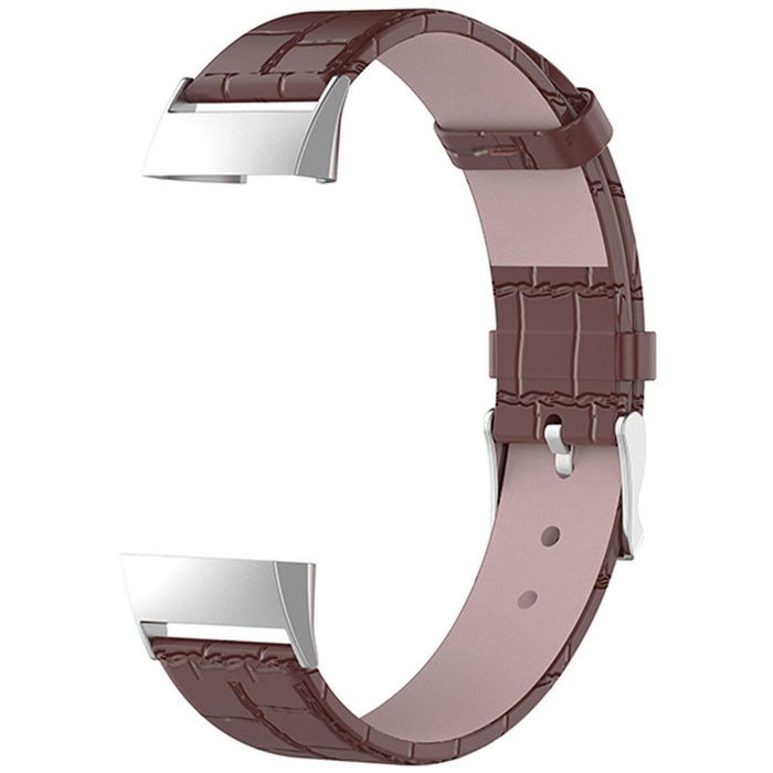 Premium Real Leather Watch Band for Fitbit Charge 3 - High Quality & Comfortable Brown Band - Professional Seller