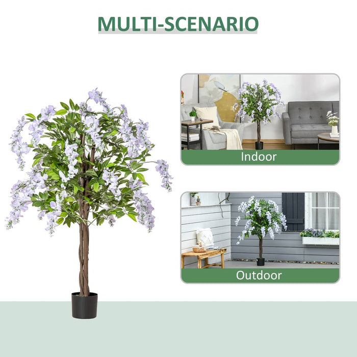 Realistic Wisteria Flower Tree - Artificial Faux Decorative Plant, 110cm - High-Quality Design