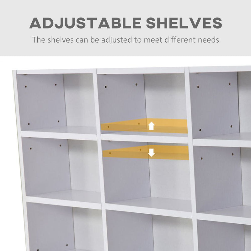 HOMCOM 1116 CD / 528 DVD Storage Shelf Rack Media Storage Unit Shelves Racks Wooden Bookcase Display Unit with Adjustable Shelves, 102 x 195 cm, White