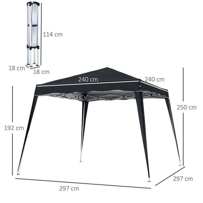 Outsunny Pop-Up Tent, 3Mx3M, Black - Shade, Quality, Easy Setup, Perfect for Outdoor Gatherings & Events.