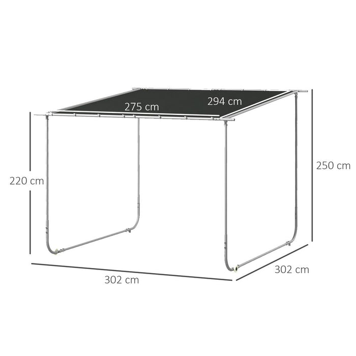 Outsunny 3x3(m) Mobile Pergola Kit, Event Shelter with Wheels, UV30+