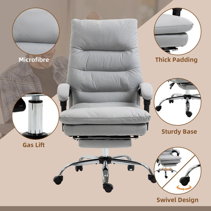 Vinsetto Microfibre Vibration Massage Office Chair with Heat, Footrest, Grey