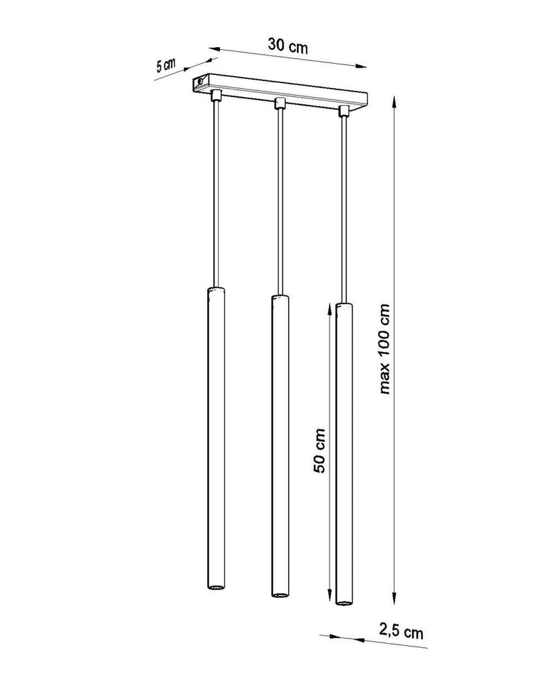 PASTELO 3 White Pendant Lamp - Modern Round Tube Shape LED G9 - Loft Design - Quality Assured