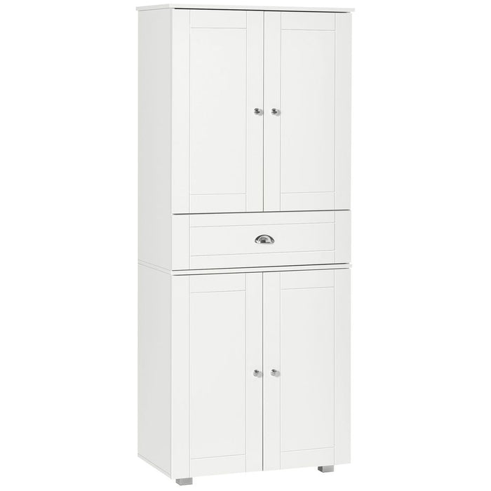 Stylish Kitchen Pantry Cupboard w/ Drawer & Shelves, 76.2x40x184cm