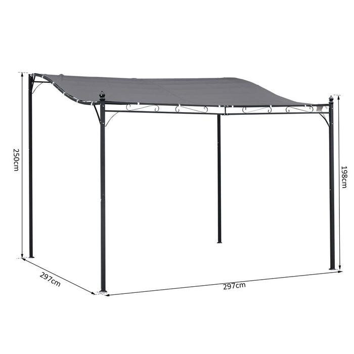 Premium Outdoor Pergola Gazebo - 3x3m, Metal Frame, Grey