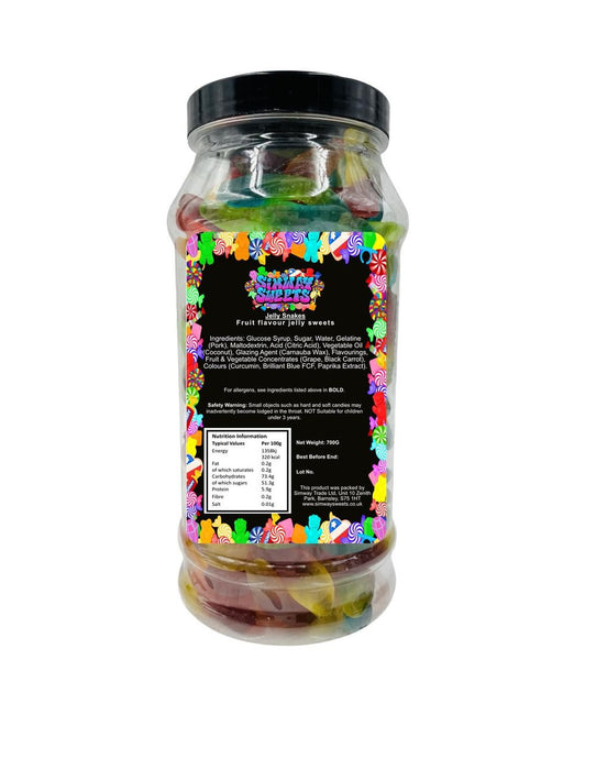 Jelly Snakes Gummy Animal Shaped Sweets Gift Jar - Retro, High Quality & Delivered to Your Door!