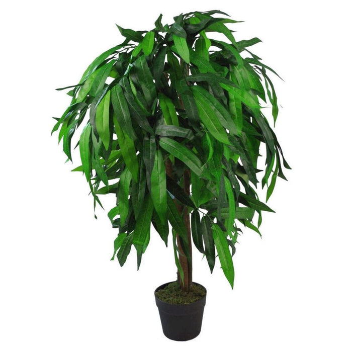 Realistic 100cm Leaf Design UK Artificial Mango Plant/Tree - High Quality