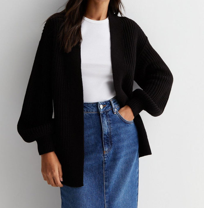 Crop Balloon Pocket Cardigan