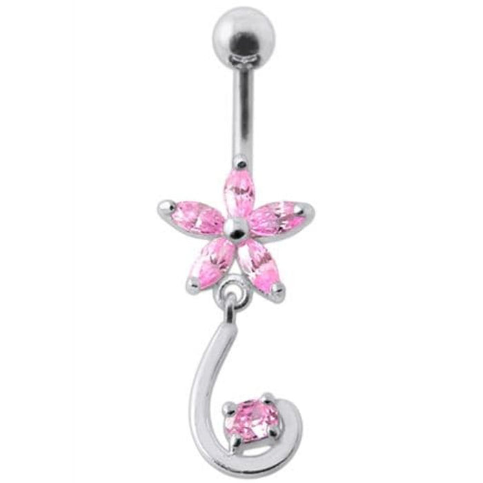 Fancy Jeweled Star Tail Dangling Belly Ring