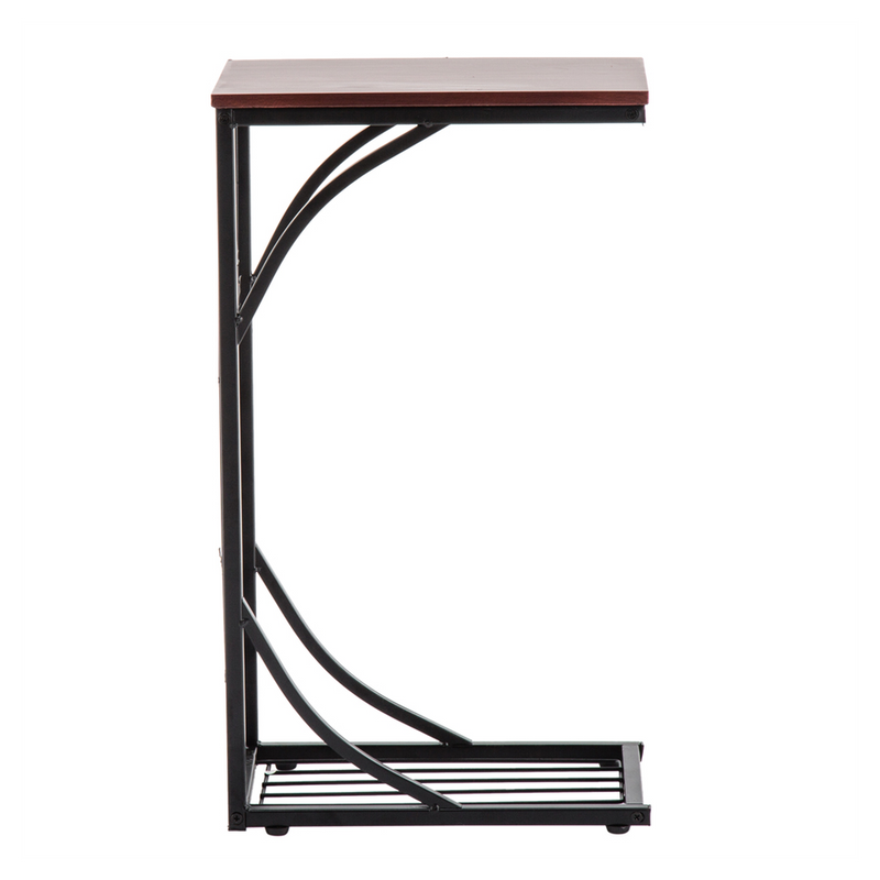 Leaf Pattern Iron Side Table Coffee Table Brown 54*30.5*21CM