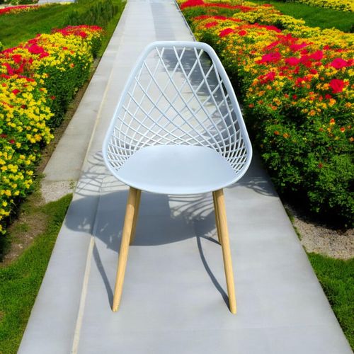 GREY  PLASTIC CHAIR METAL LEGS