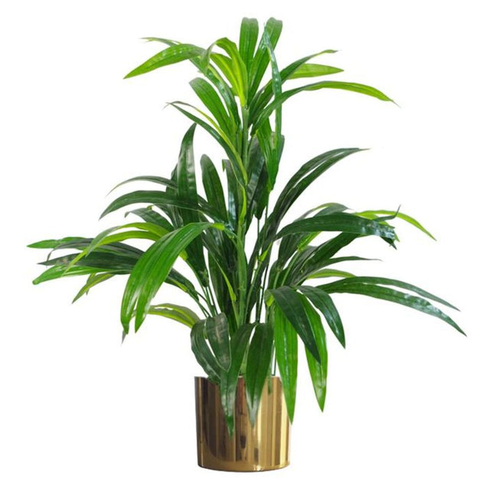 65cm Artificial Realistic Bamboo Shrub Plant with Gold Metal Planter