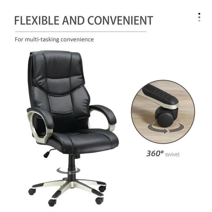 Executive Computer Office Desk Chair PU Leather Swivel Chairs High Back