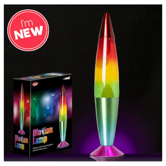 Tobar Lumez Motion Rainbow Lava Lamp - Brightly Coloured Retro Effect - Mains Powered - 40cm Tall