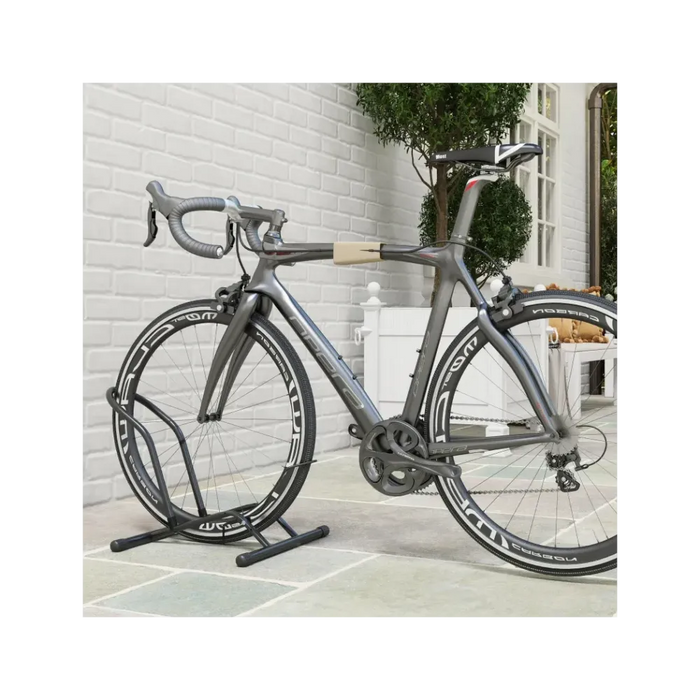 SPORTNOW Bike Stand Bicycle Storage Rack for Indoor Garages Flat Use