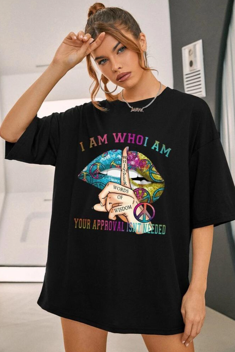 Ladies Whishper Words of Wisdom Oversized T Shirt Top