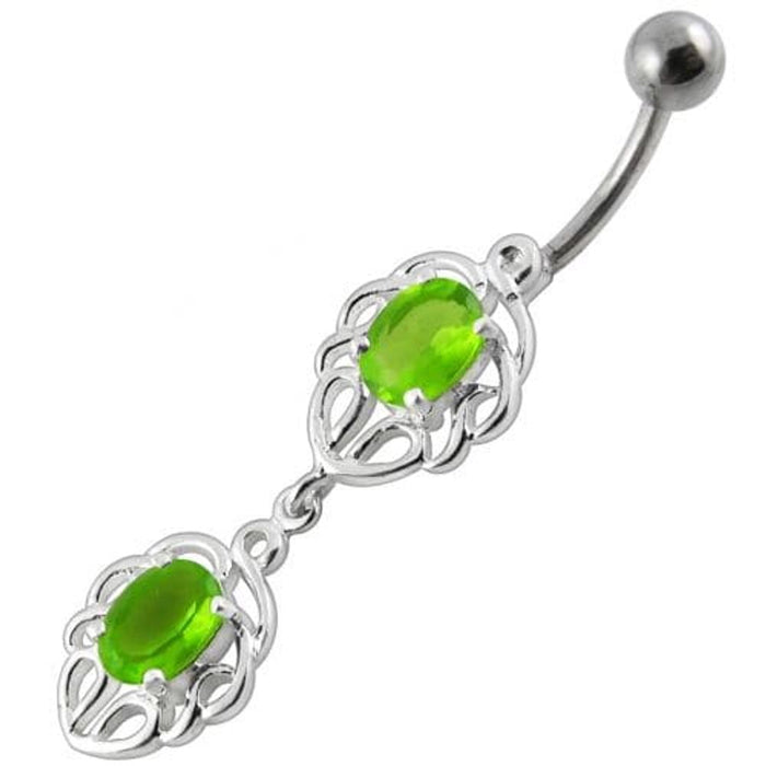 Fancy Jeweled Dangling Belly Ring