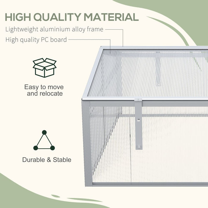 Premium Outsunny 2-Level Adjustable Roof Cold Frame Greenhouse - High-Quality Aluminium Frame for Optimal Plant Growth