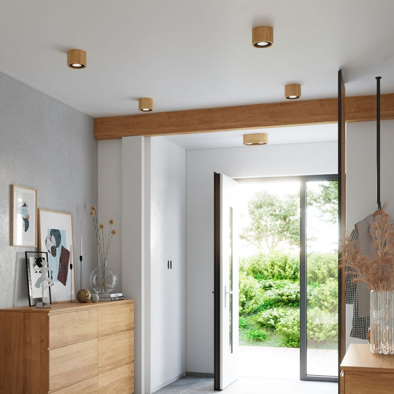 Premium Wood Ceiling Lamp: Scandinavian Design, GU10 Base. Versatile for Any Room. Enhance Your Home's Style & Ambiance.