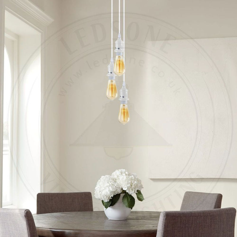 10 Pack Industrial Pendant Light Fitting - Vintage/Retro, E27 Lamp Holder Set with PVC Cable - Professional Quality