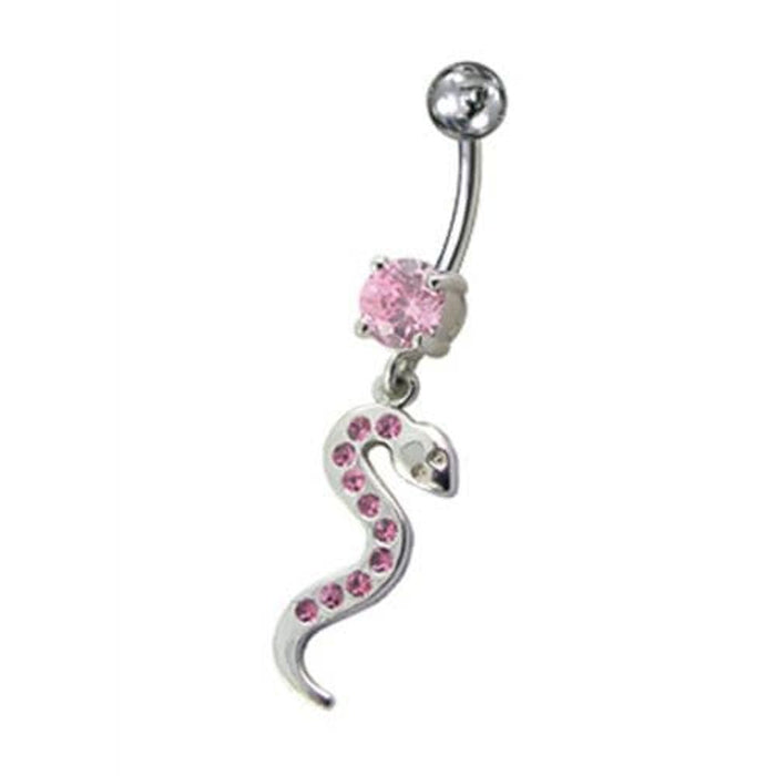 Fancy Jeweled Snake Dangling Belly Ring