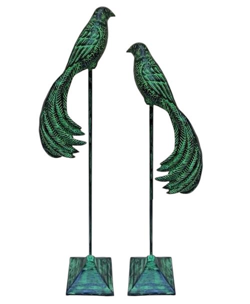 68/81CM SET 2 CAST IRON BIRDS