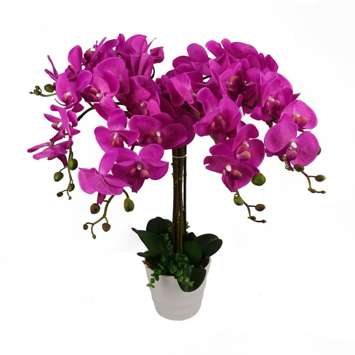 Premium 85cm Dark Pink Artificial Deluxe Orchid - High Quality and Exquisite Craftsmanship