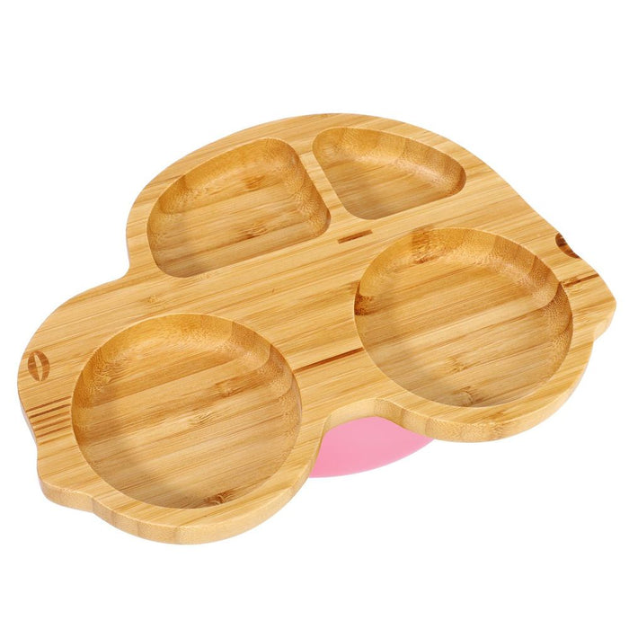 VINSANI BAMBOO CAR PLATE, BOWL & SPOON: Hypoallergenic, Non-Slip, BPA-Free, Easy to Clean