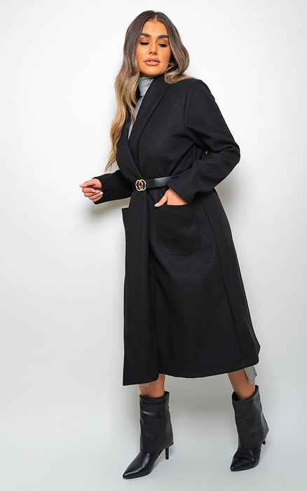 Delilah Wrap Belted Long Coat - Stylish, Warm, and Timeless! 🧥🌟