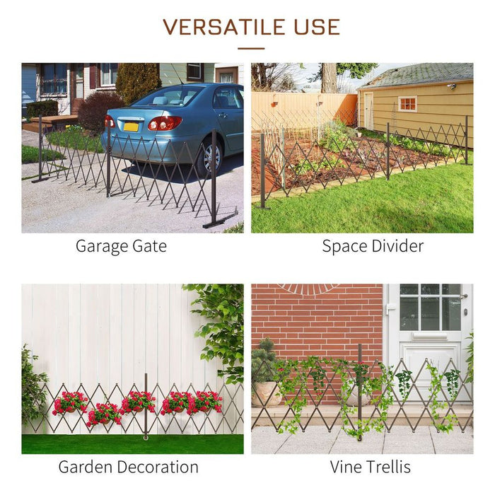 Premium Outsunny Foldable Garden Screen Panel - Durable Aluminium Alloy Fence - Dark Brown - Multiple Uses - Easy Installation