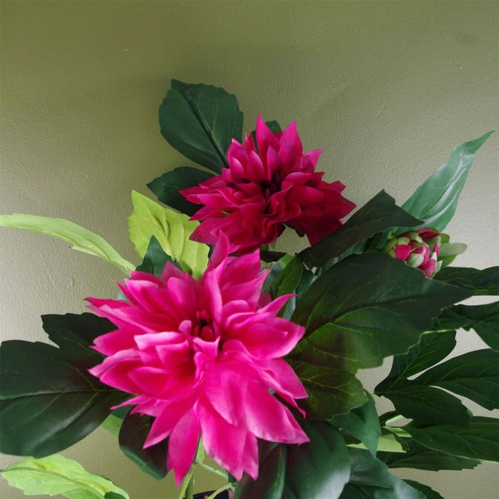 Dazzling Pink Artificial Dhalia Plant - Realistic, High-Quality, Indoor Use - 50cm Height