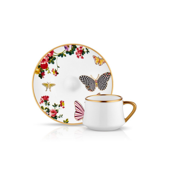 Sufi Coffee Cup and Saucer - Mariposa - 90 cc