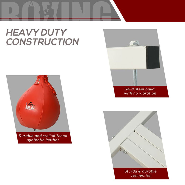 HOMCOM 170-190cm Freestanding Boxing Punch Bag Hanger & Speed Ball Station Platform Hanging Frame Home Gym