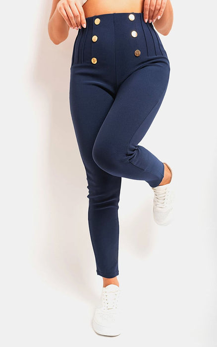 Jemma High Waisted Button Trouser - Stylish & Comfy