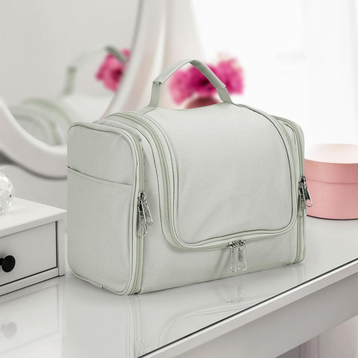 VINSANI Toiletry Bag L.GREY - Organiser for Bathroom, Travel, Makeup - High Quality, Space Saving