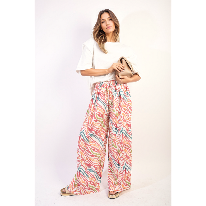 Pleated Wide Leg and Elastic Waist Trousers - Stylish, Comfortable, and Versatile!