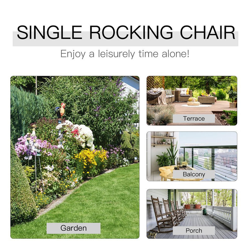 Stylish Garden Rocking Chair: Outdoor Swing, Wooden Rocker for Balcony, Deck