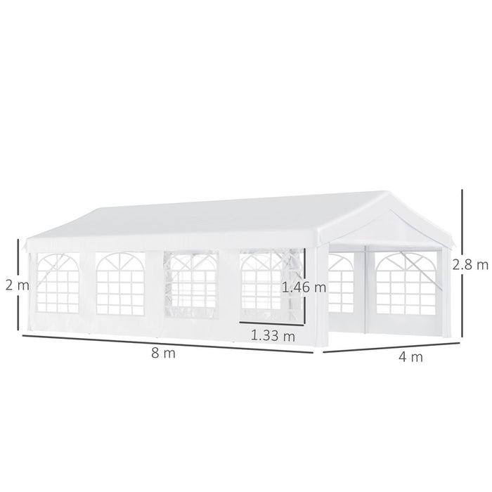 8m Gazebo Garden Marquee White - Perfect for Parties and Shelter