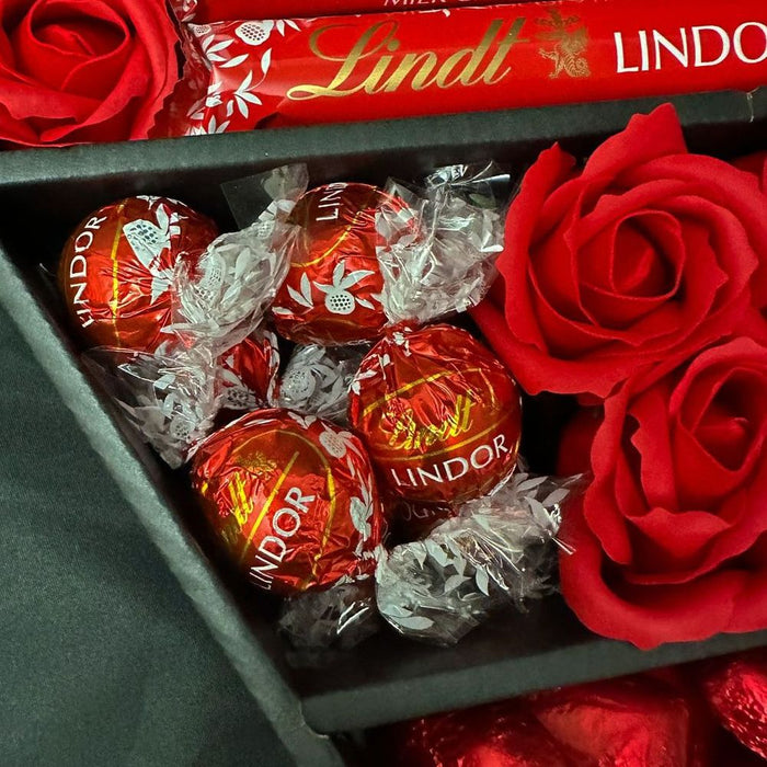 Lindt Lindor Signature Chocolate Bouquet With Red Roses