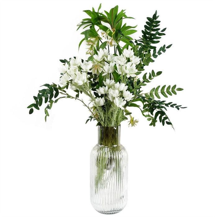 Luxury 34cm Ridged Ombre Glass Vase