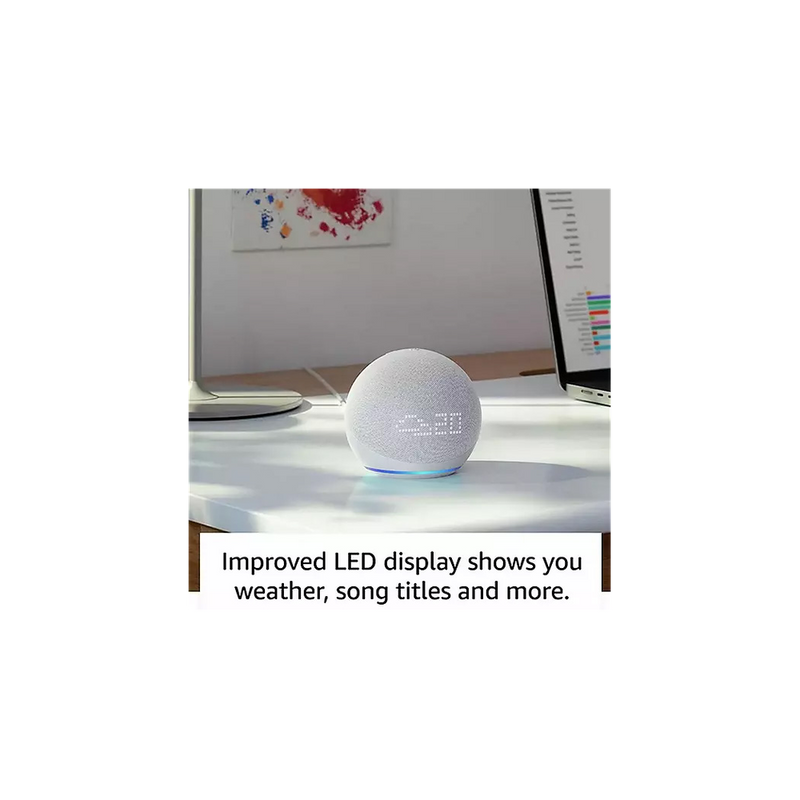 AMZ Echo Dot 5th Gen w/ Clock, Alexa Voice Control - Best Quality Sound - 2022
