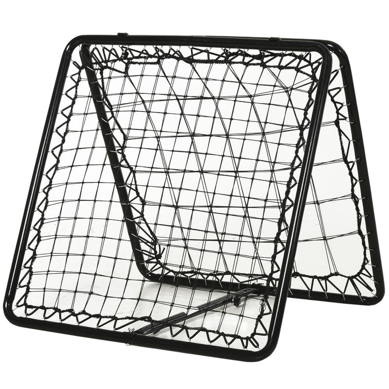 HOMCOM Adjustable Angle Rebounder Training Set with All Weather Double Layer Net