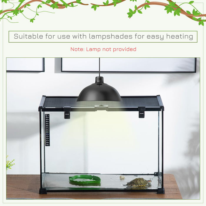 PawHut Glass Reptile Terrarium Insect Breeding Tank Vivarium Habitats with Thermometer for Lizards, Horned Frogs, Snakes, Spiders - Large 50 x 30 x 35cm